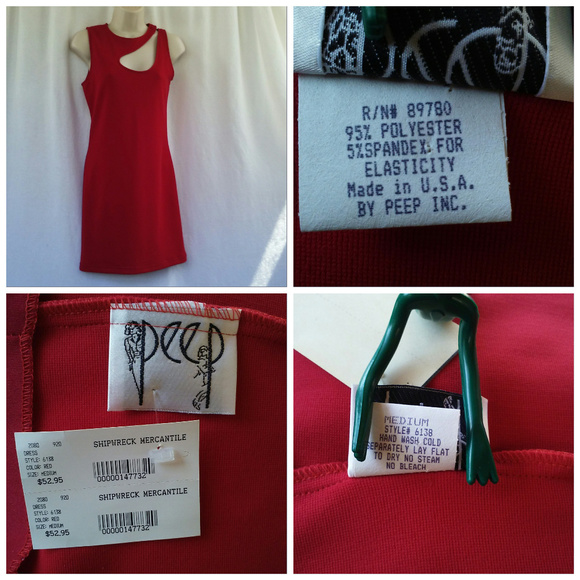 Peep dress Size M Red Cutaway neckline Sheath - Picture 6 of 6